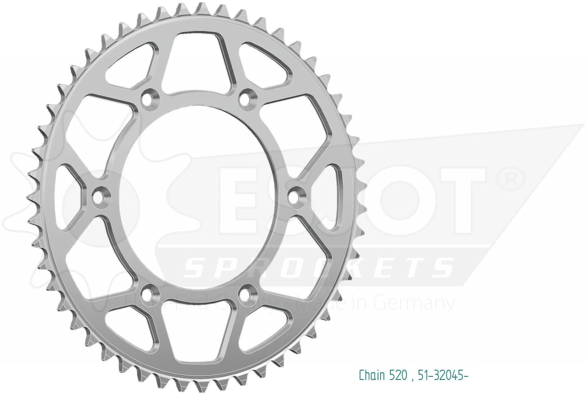 Roue de chaîne d'esjots 520 48Z Alu Silver