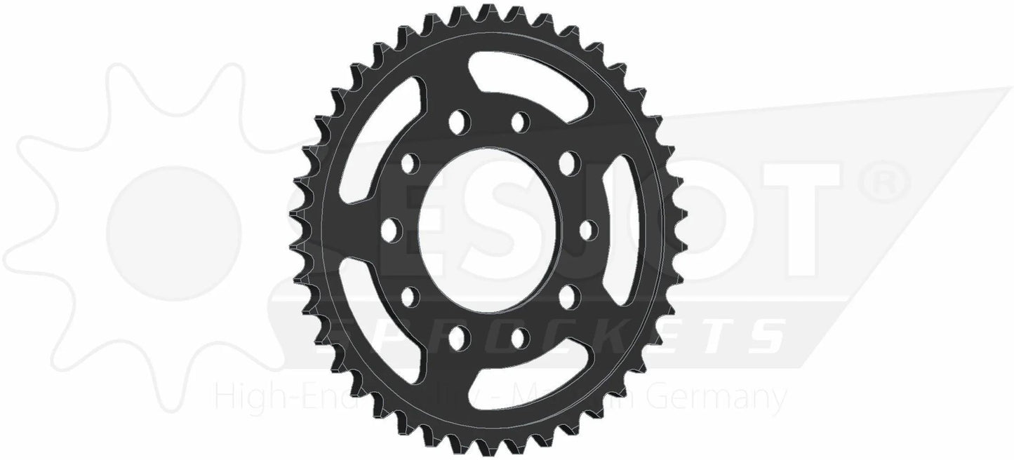 Roue de chaîne d'esjots 530 45Z en acier noir