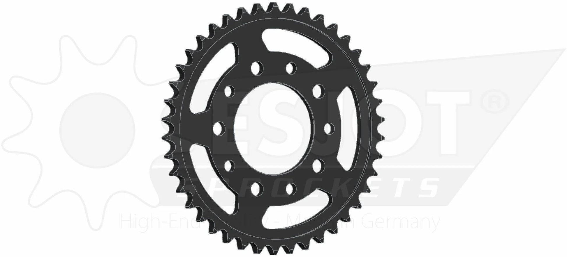 Roue de chaîne d'esjots 530 45Z en acier noir