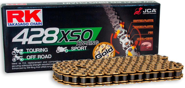 RK Chains 428 XSO 142 N Gold Gold Open