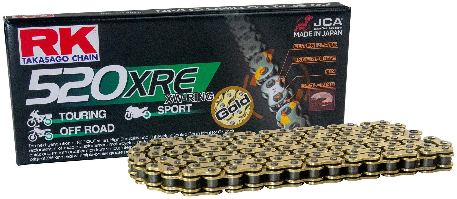 RK chaîne 520 xre 128 n or Open