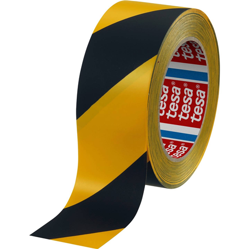 Ruban de marquage Tesa noir jaune 50mm 33m | 6 pièces