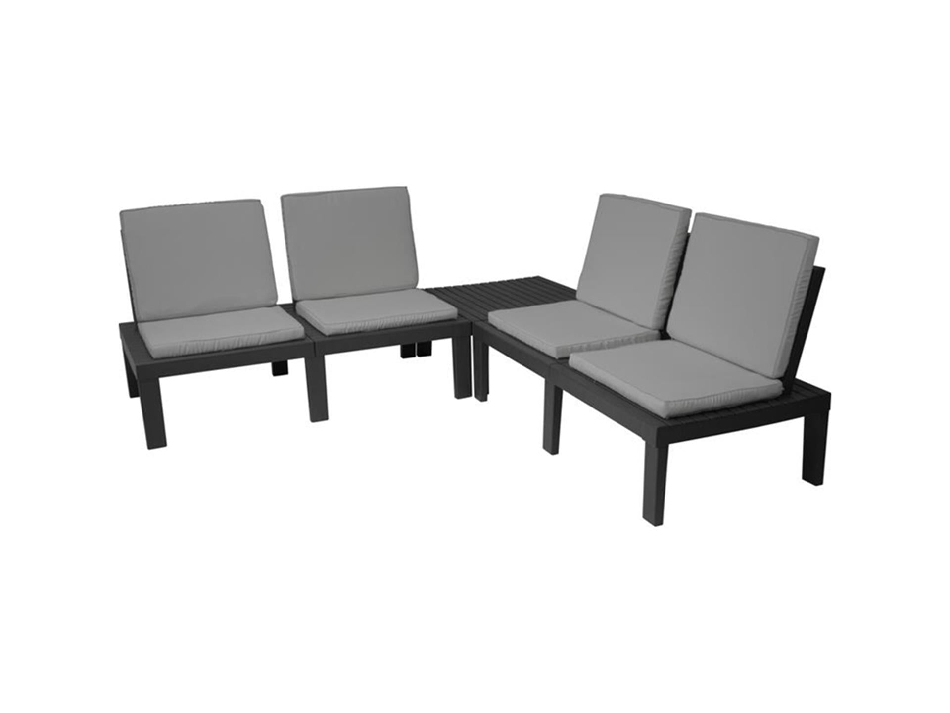 Pro garden ensemble de jardin molok 5 pièces gris