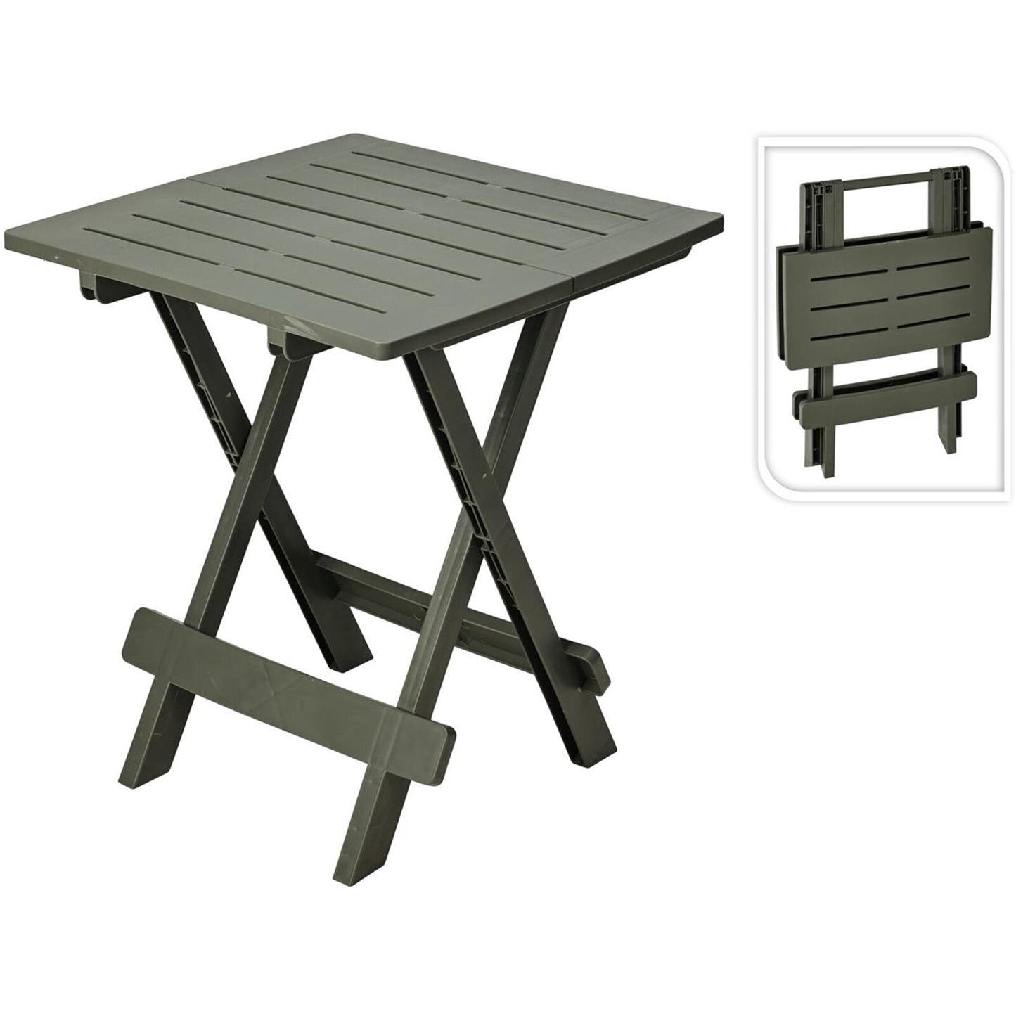 Table de camping de jardin Pro 50x43x43 plastique vert sauge