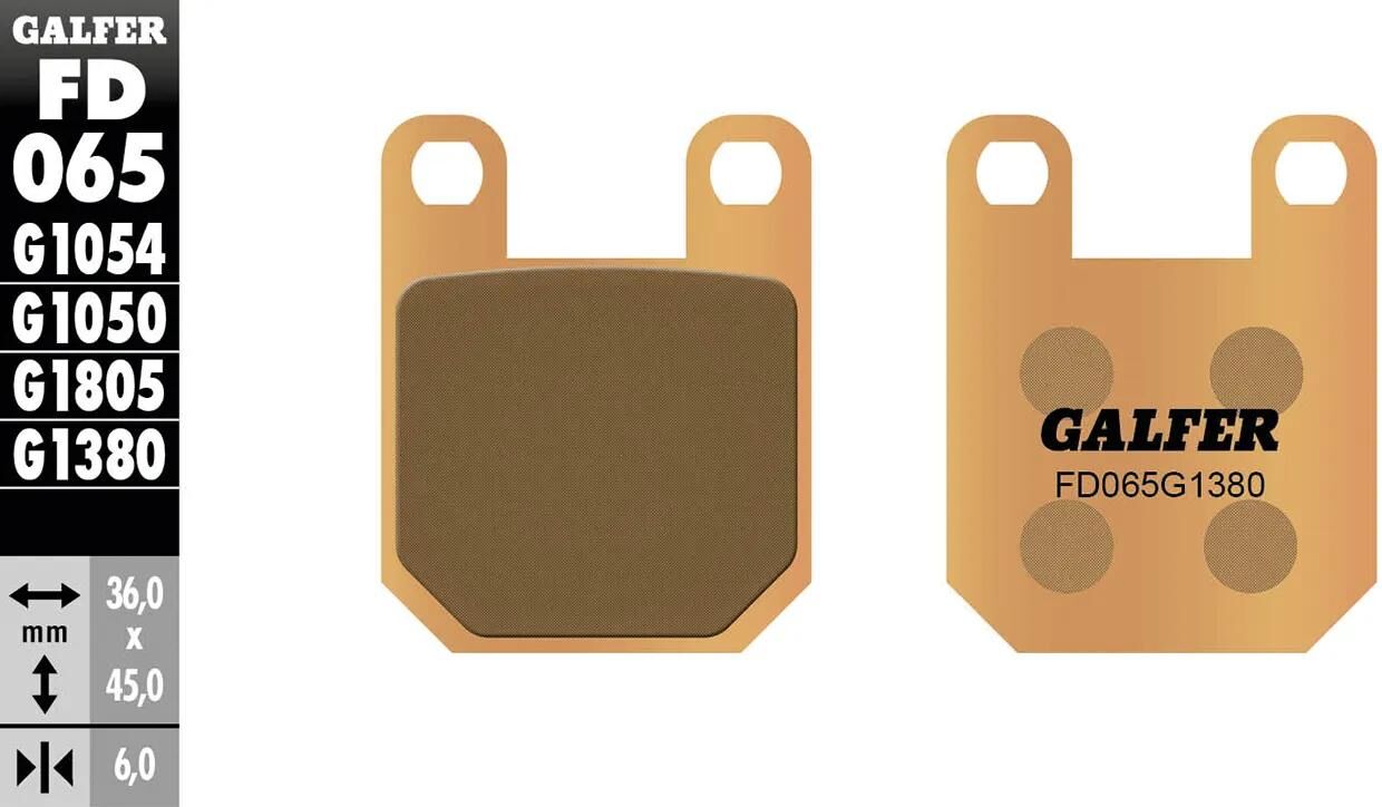 Galfer plaquettes de frein fd065 plaquette de frein fd065 g1380 métal fritté