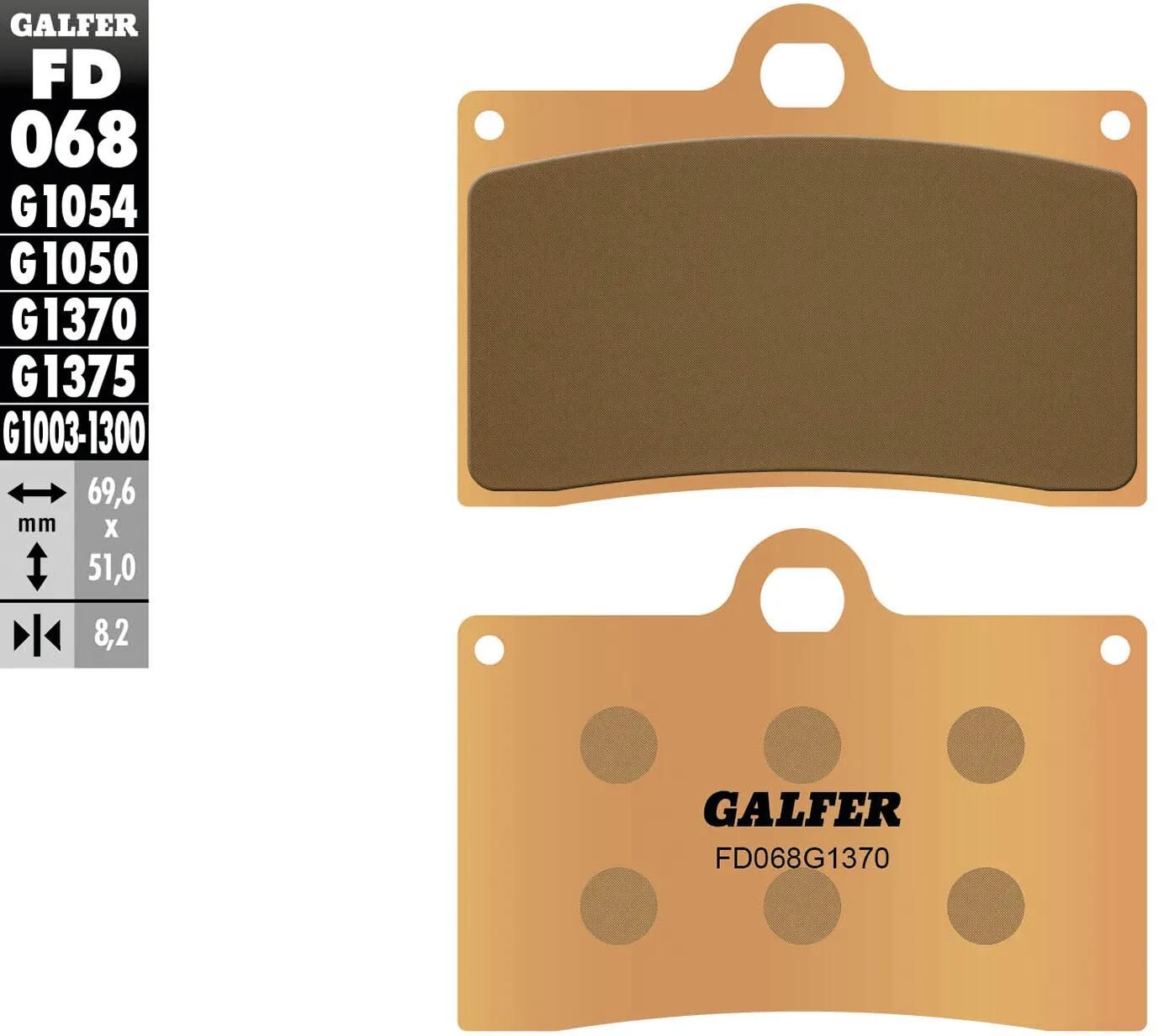 Galfer plaquettes de frein fd068 plaquette de frein fd068 g1370 métal fritté