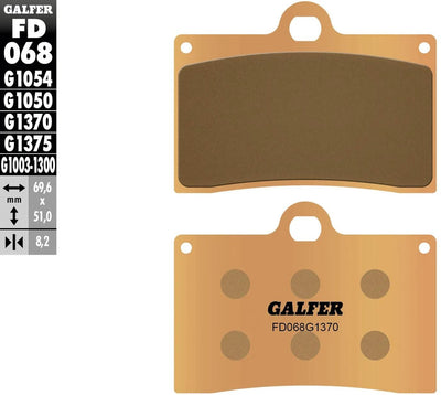Galfer plaquettes de frein fd068 plaquette de frein fd068 g1370 métal fritté