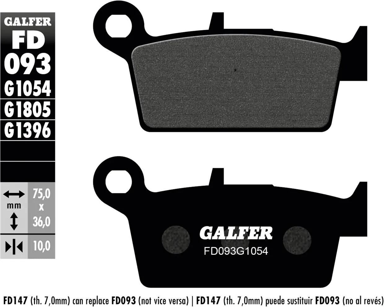 Galfer plaquettes de frein fd093 plaquette de frein fd093 g1054 organique