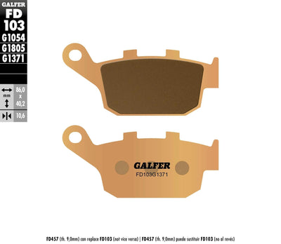Galfer plaquettes de frein fd103 plaquette de frein fd103 g1371 métal fritté