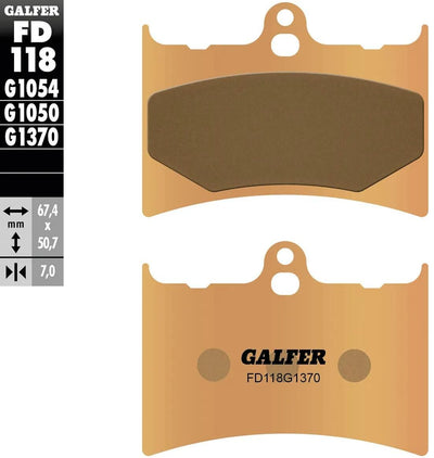 Galfer plaquettes de frein fd118 plaquette de frein fd118 g1370 métal fritté