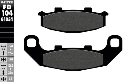Galfer plaquettes de frein fd104 plaquette de frein fd104 g1054 organique