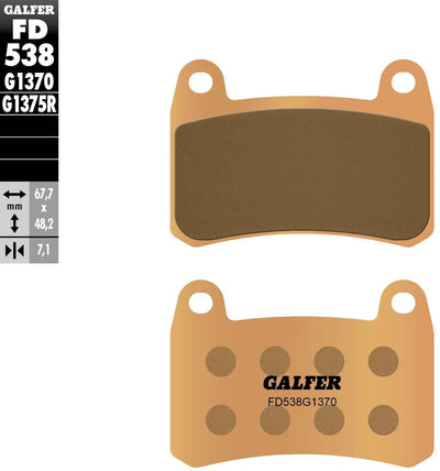Galfer plaquettes de frein fd538 plaquette de frein fd538 g1370 sint.metal street