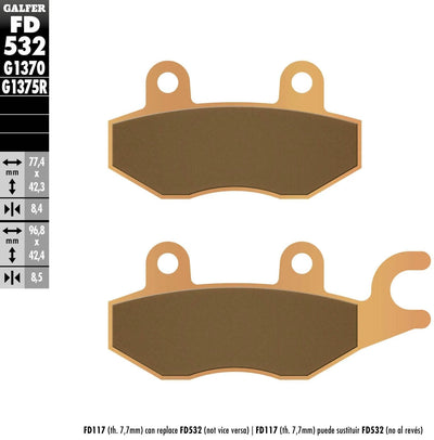 Galfer plaquettes de frein fd532 plaquette de frein fd532 g1370 sint.metal street