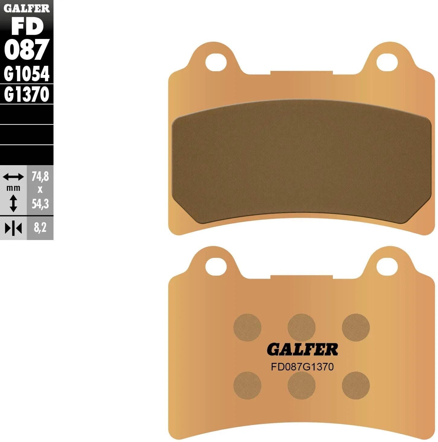 Galfer plaquettes de frein fd087 plaquette de frein fd087 g1370 métal fritté
