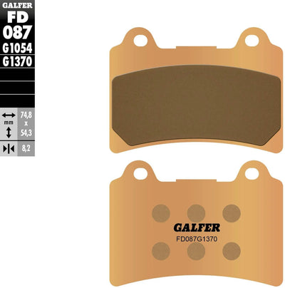 Galfer plaquettes de frein fd087 plaquette de frein fd087 g1370 métal fritté