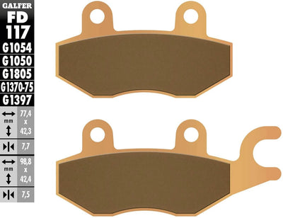 Galfer plaquettes de frein fd117 plaquette de frein fd117 g1370 métal fritté