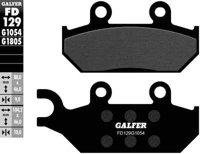 Galfer plaquettes de frein fd129 plaquette de frein fd129 g1054 organique