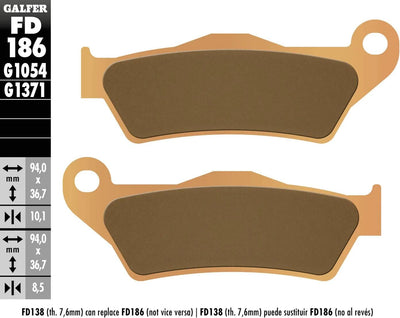Galfer plaquettes de frein fd186 plaquette de frein fd186 g1371 métal fritté