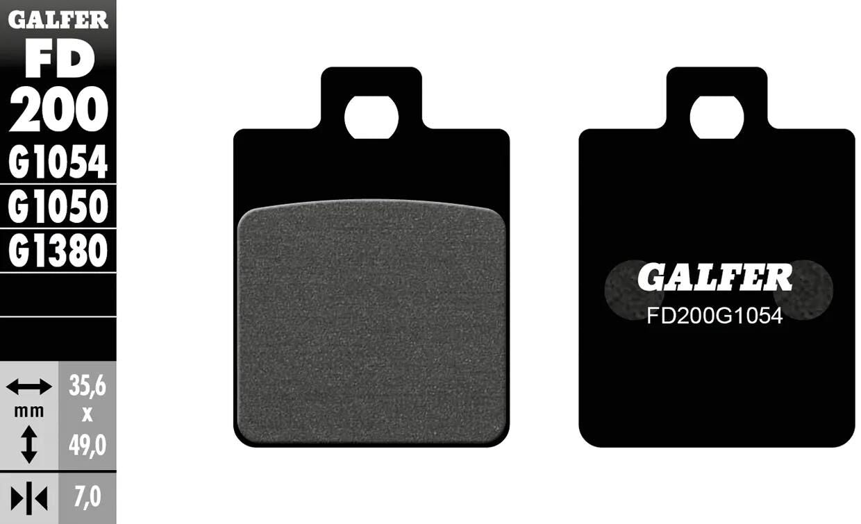Plaquettes de frein Galfer FD200 plaquette de frein FD200 G1054 norme organique