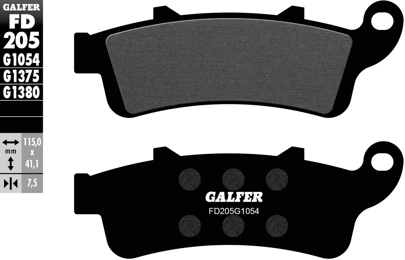 Galfer plaquettes de frein fd205 plaquette de frein fd205 g1054 norme organique