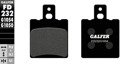 Galfer plaquettes de frein fd232 plaquette de frein fd232 g1054 norme organique