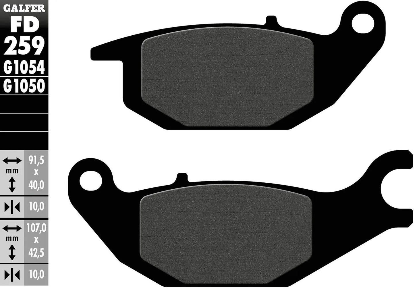 Galfer plaquettes de frein fd259 plaquette de frein fd259 g1054 norme organique