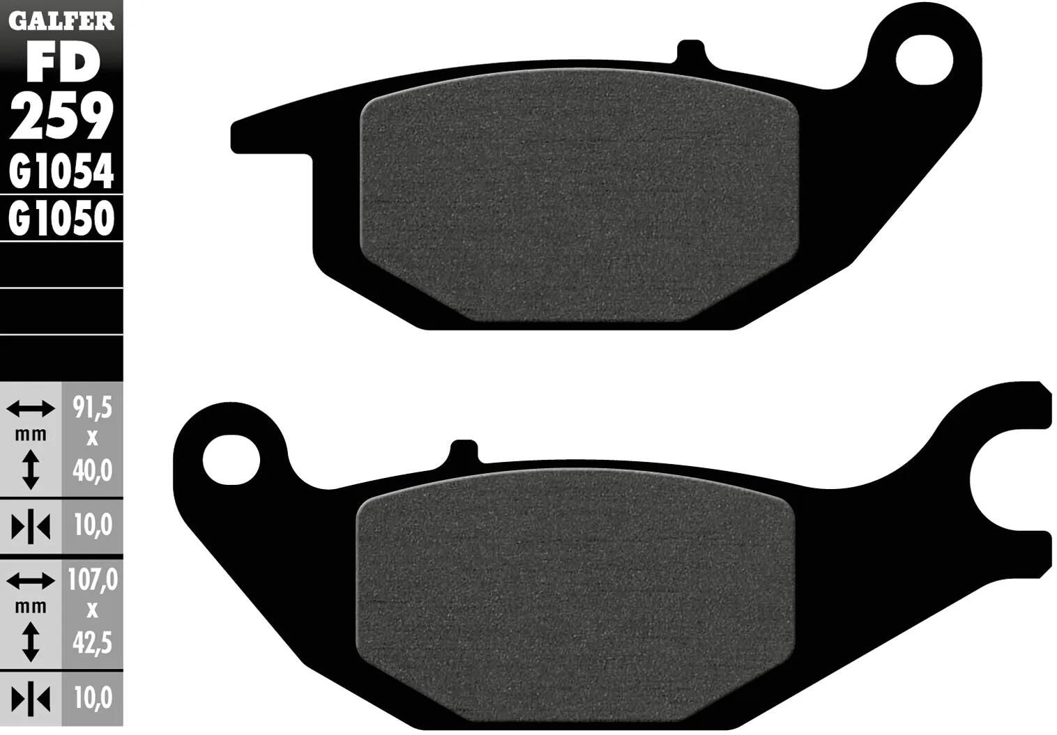 Galfer plaquettes de frein fd259 plaquette de frein fd259 g1054 norme organique