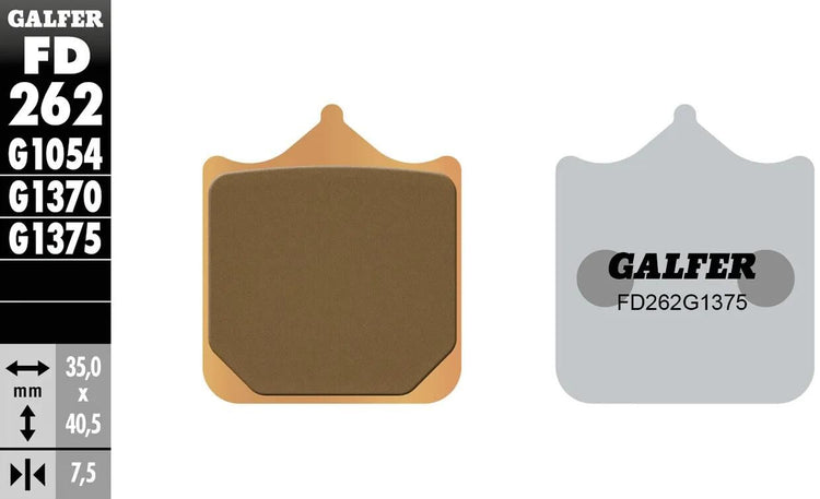 Galfer plaquettes de frein fd262 plaquette de frein fd262 g1375 sint. métal st. sp.