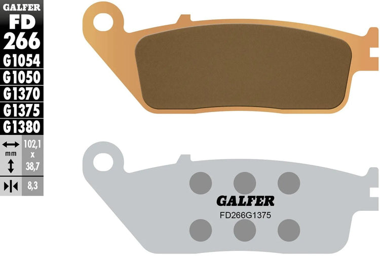 Galfer plaquettes de frein fd266 plaquette de frein fd266 g1375 sint. métal st. sp.