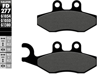 Plaquettes de frein Galfer FD277 plaquette de frein FD277 G1054 norme organique