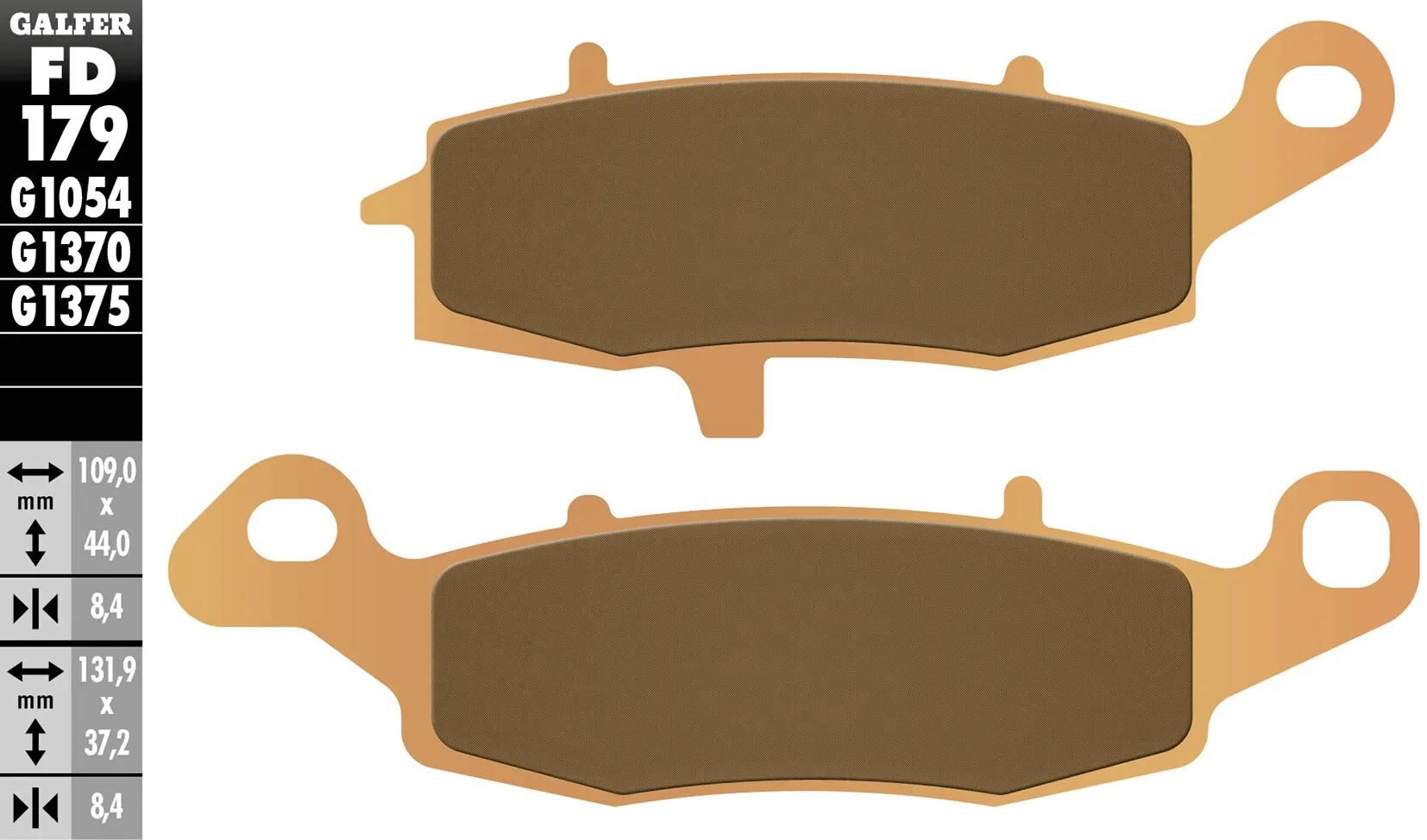 Galfer plaquettes de frein fd179 plaquette de frein fd179 g1370 métal fritté