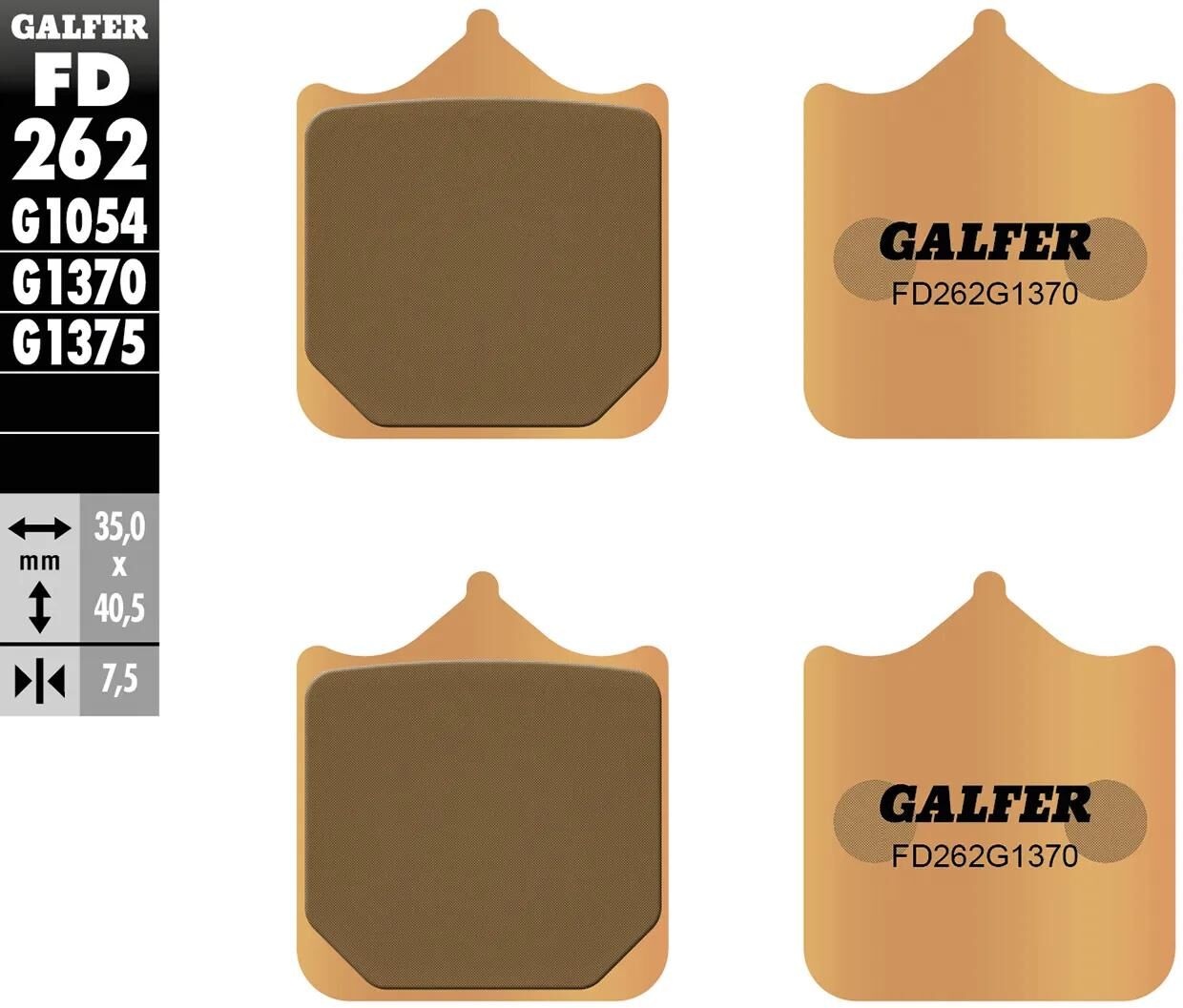 Galfer plaquettes de frein fd262 plaquette de frein fd262 g1370 sint. rue en métal