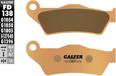 Galfer plaquettes de frein fd138 plaquette de frein fd138 g1370 métal fritté