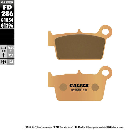Galfer plaquettes de frein fd286 plaquette de frein fd286 g1396 sint.metal offroad