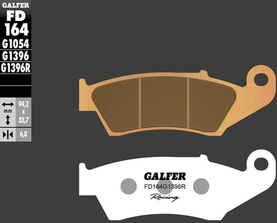 Galfer plaquettes de frein fd164 plaquette de frein fd164 g1396r métal fritté