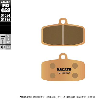 Galfer plaquettes de frein fd458 plaquette de frein fd458 g1396 sint.metal offroad