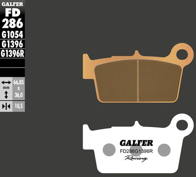 Galfer plaquettes de frein fd286 plaquette de frein fd286 g1396r sint.met.rac.offr.
