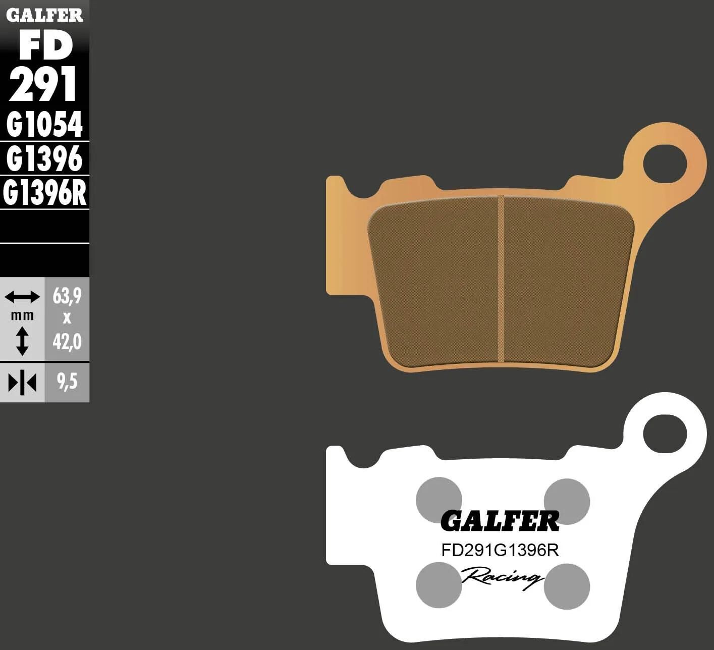 Galfer plaquettes de frein fd291 plaquette de frein fd291 g1396r sint.met.rac.offr.