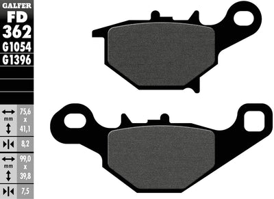 Plaquettes de frein Galfer FD362 plaquette de frein FD362 G1054 norme organique