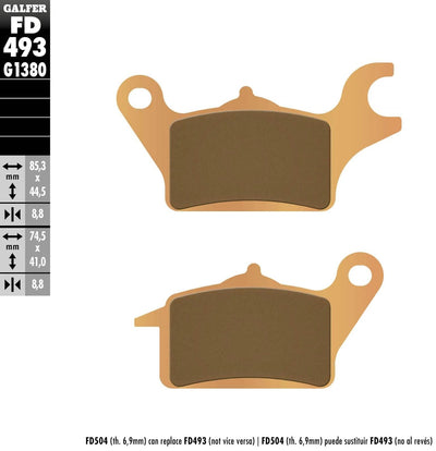 Galfer plaquettes de frein fd493 plaquette de frein fd493 g1380 sint.metal scooter