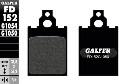 Galfer plaquettes de frein fd152 plaquette de frein fd152 g1050 organique