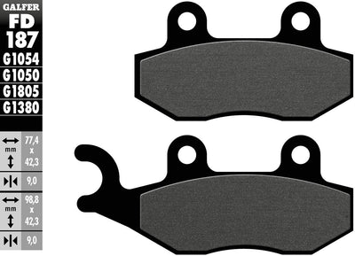 Galfer plaquettes de frein fd187 plaquette de frein fd187 g1050 organique