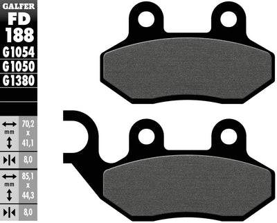 Galfer plaquettes de frein fd188 plaquette de frein fd188 g1050 scooter organique