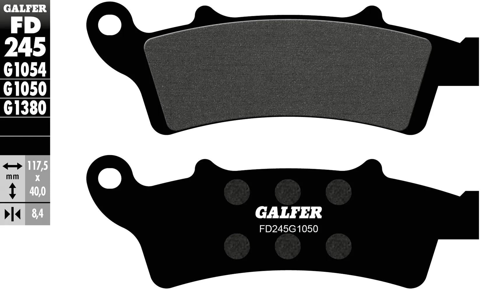 Galfer plaquettes de frein fd245 plaquette de frein fd245 g1050 scooter organique