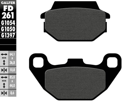 Galfer plaquettes de frein fd261 plaquette de frein fd261 g1050 scooter organique