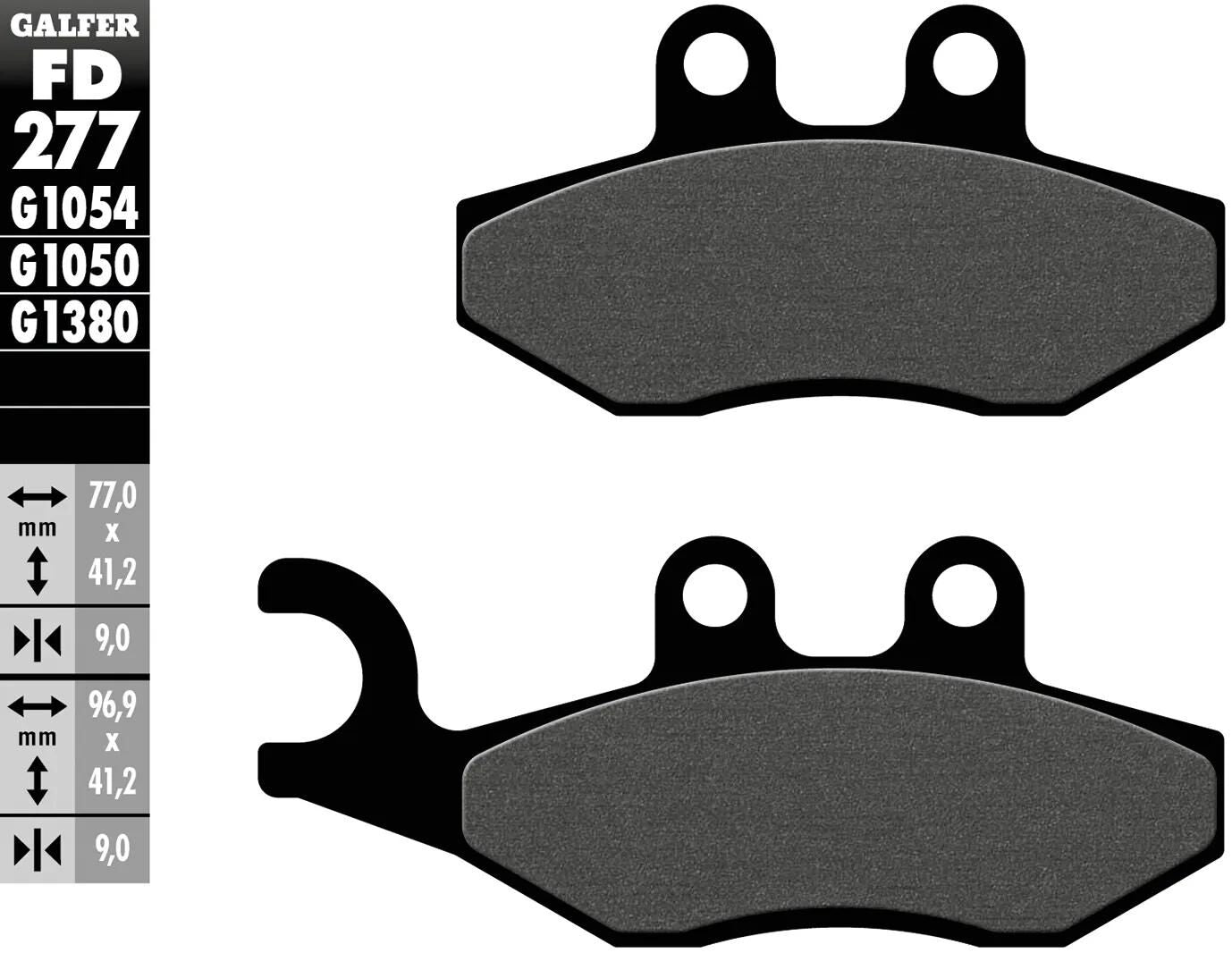 Galfer plaquettes de frein fd277 plaquette de frein fd277 g1050 scooter organique
