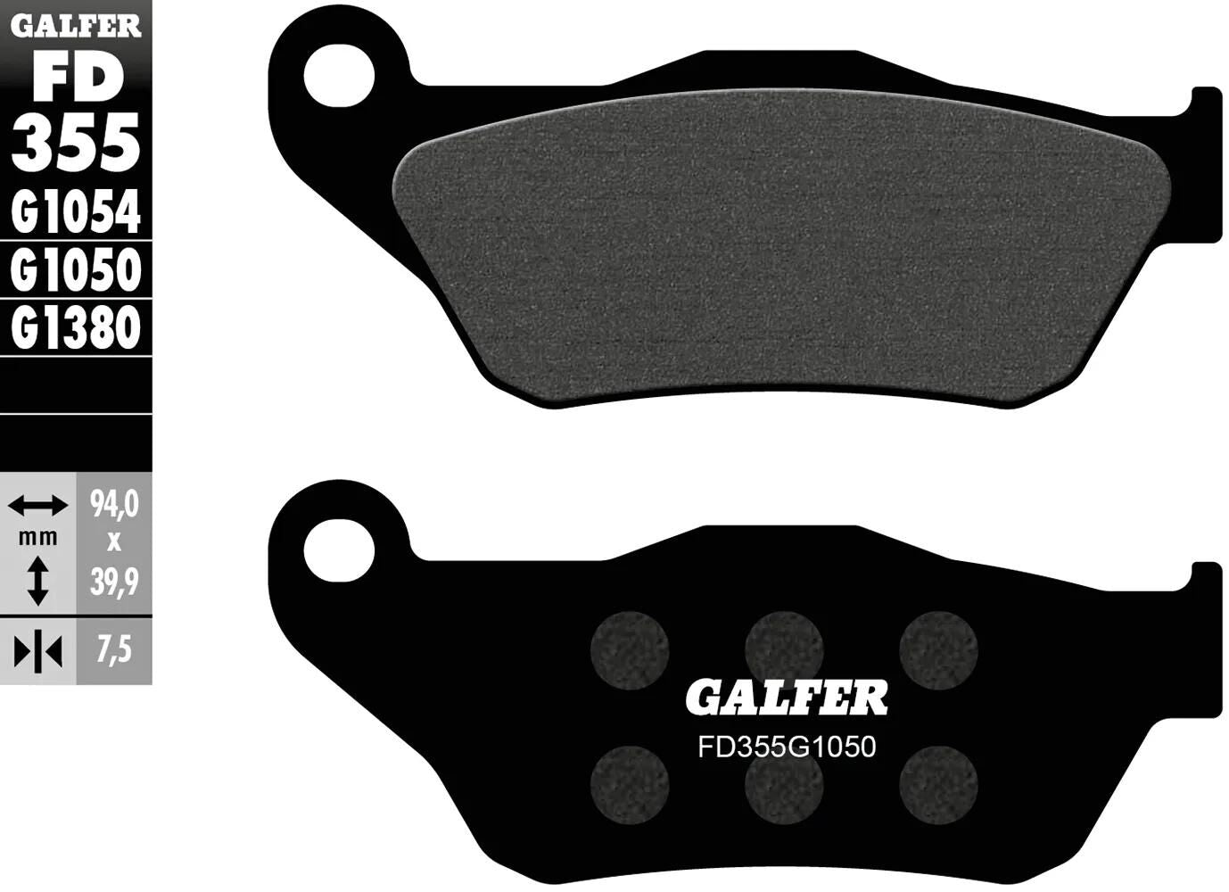 Galfer plaquettes de frein fd355 plaquette de frein fd355 g1050 scooter organique