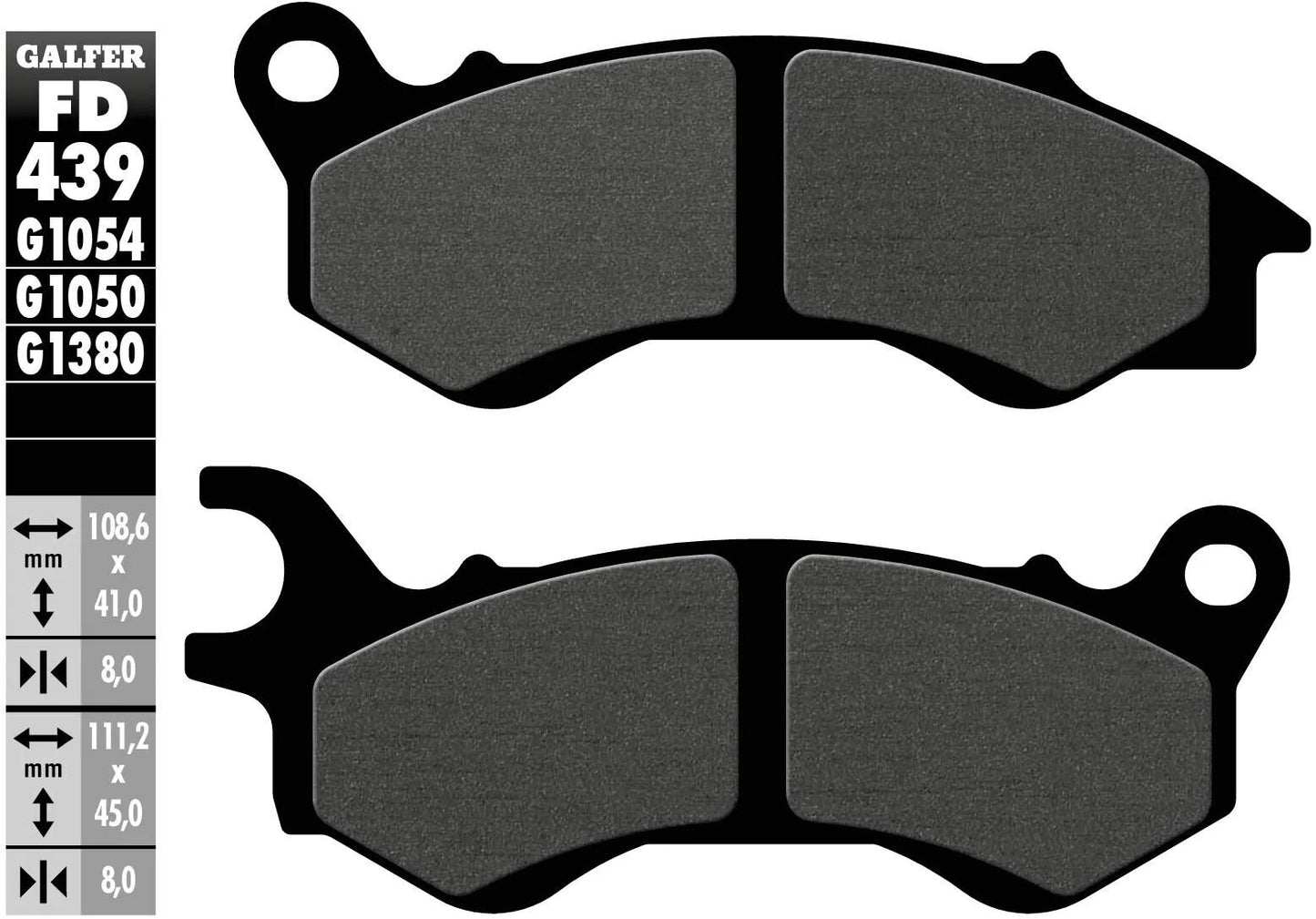 Galfer plaquettes de frein fd439 plaquette de frein fd439 g1050 scooter organique
