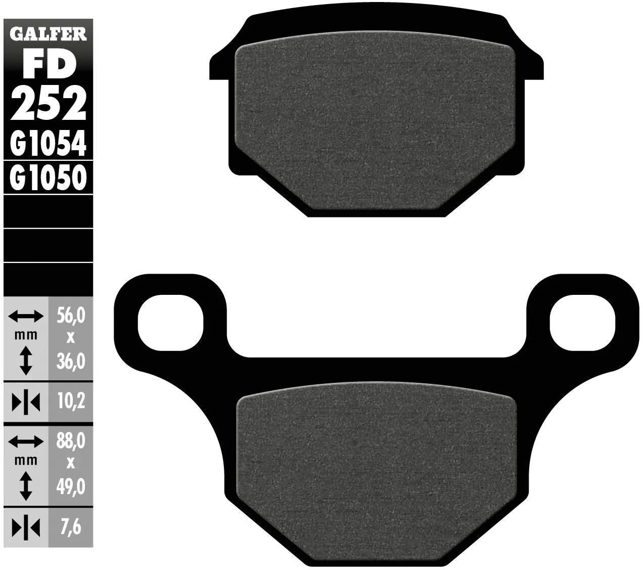 Galfer plaquettes de frein fd252 plaquette de frein fd252 g1050 scooter organique