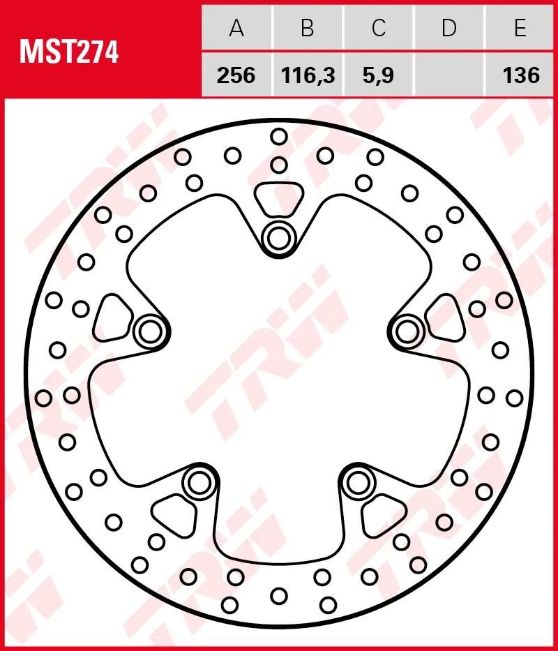 TRW ROTOR MST274 RIGIDE